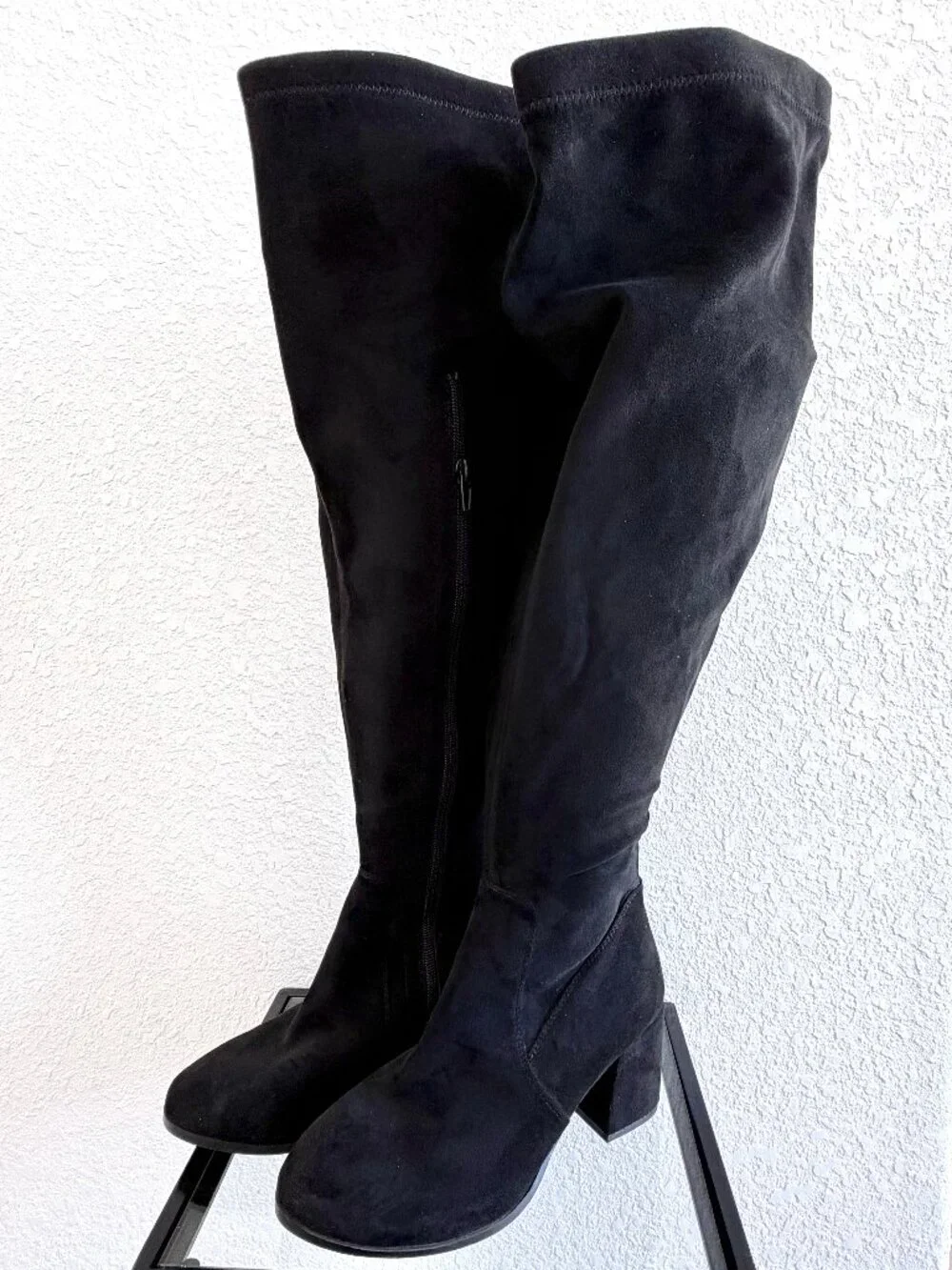 Torrid Black Faux Suede Over the Knee Heel Boot - Size 8